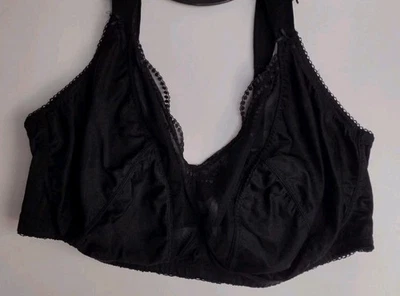 COMFORT CHOICE 50G BLACK LACE UNLINED SCALLOP MESH EMBROIDERED WIDE SOFT STRAPS - Image 1 of 4