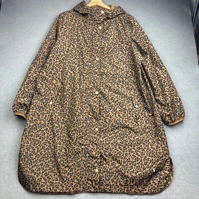 JOULES Raincoat UK 16 WAYBRIDGE Brown Waterproof Leopard Animal Print Packable - Image 1 of 4