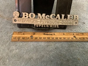 Metal Dealership Emblem Bo McCaleb Chrysler Plymouth Dodge Tupelo Mississippi - Picture 1 of 2