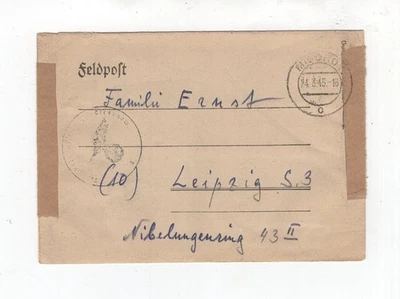 1945 3. Reich späte Post Fp -Faltbrief Marine Flakschule V/5 gestempelt Misdroy - Bild 1 von 2