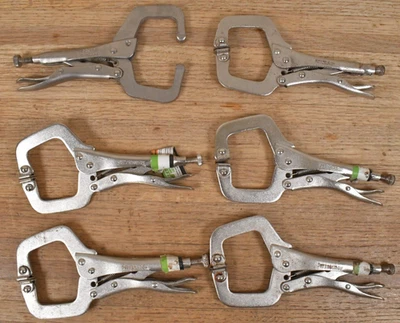 5x Pittsburg 6" C-Clamp Locking Pliers + 1 Vise-Grip Welding Tools - Image 1 of 4