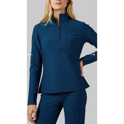 32 Degrees Women Ribbed Zip Neck Performance Pullover Top  Pants Set  Teal 2XL # - Image 1 of 4