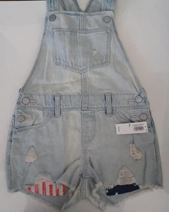 Lot of New Girl's OLD NAVY: Overall Shorts Denim Shortalls & T-shirt Size M (8) - Picture 1 of 3
