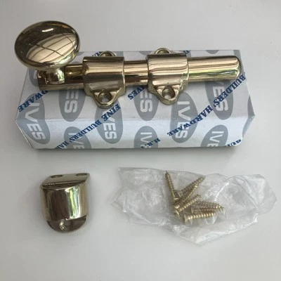 New IVES Dutch Door Bolt , Polished Brass. MODEL 054B3 NOS - Image 1 of 4