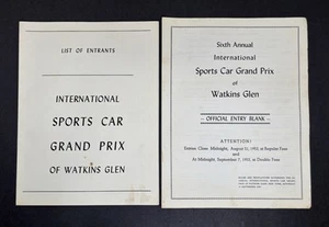 1953 Watkins Glen 6° Annuale Auto Sportiva Gran Premio Iscrizione Vuoto & Elenco Partecipanti - Foto 1 di 3