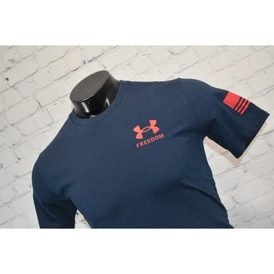 Camiseta Under Armour Hombre Talla Pequeña Rendimiento Estados Unidos Azul Libertad EE. UU. Foto 1 de 4