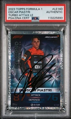 OSCAR PIASTRI SIGNED F1 TOPPS ATTAX DIAMOND LIMITED EDITION 2023 PSA AUTHENTIC - Image 1 of 2