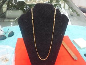 14K SOLID Yellow Gold NECKLACE, Figaro 24"---15.8 GRAMS