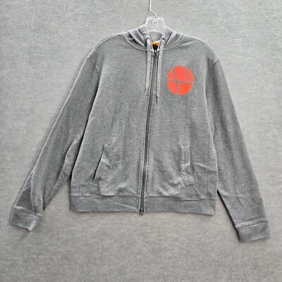 Armani Exchange Men Sweatshirt Small Gray Hoodie Logo Full Zip Drawstring Pocket - Image 1 of 4