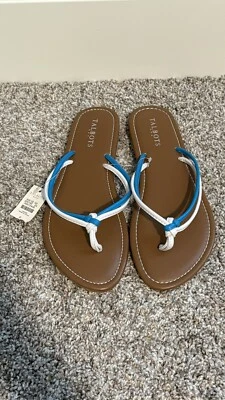 Sandalias Talbots Azul Blanco Chanclas Tanga Talla 9 Informales Verano Primavera Nuevas con Etiquetas Foto 1 de 4