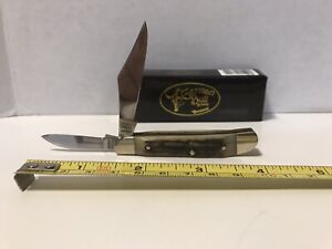 German Bull Brand Stag Horn 2 Blade Folding Pocket Knife w/ Box MDL# GB-105