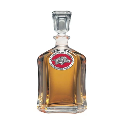 Team Color Logo Arkansas Razorbacks Decanter Glass Bottle Cover