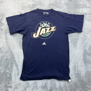 adidas Utah Jazz T-Shirt Men Size Small Blue The Go-To Tee NBA - Picture 1 of 6