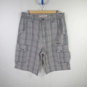 O'Neill Cargo Shorts Mens 30" Waist Cotton Grey Green Check - Picture 1 of 10