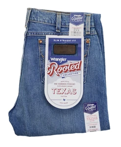 Wrangler Made in USA Jeans Texas Cotton Slim Straight Men's Size W31 L32 12oz - Picture 1 of 19