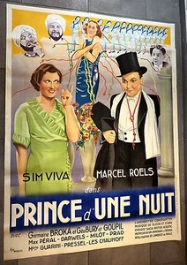 Superbe affiche Cinéma 120 X 160 cm Prince d'une nuit 1935 Lambert de Braz - Photo 1/3