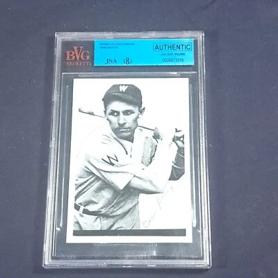 Ossie Bluege Signed 3x5 Photo JSA Beckett Senators Slabbed - Image 1 of 3