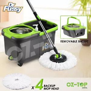 360 Degree Spin Mop Rotating and Bucket Set Spinning Floor Clean w/ 4 Mop Heads - Picture 1 of 12