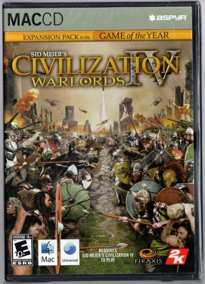 Sid Meier's Civilization IV: Warlords (Mac CD, 2006, Firaxis Games, Sealed New) - Image 1 of 2