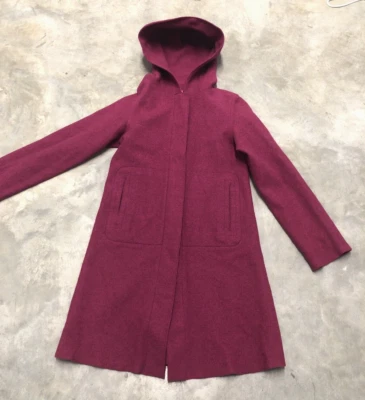 Abrigo/chaqueta vintage para mujer Espirit mezcla de lana con capucha • Talla XS Foto 1 de 4