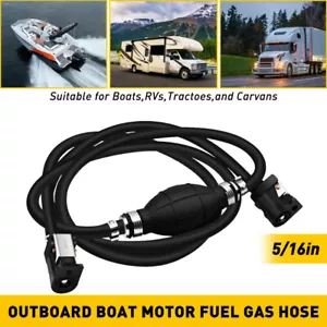 16" Fuel Gas Line Hose+Primer Bulb Pump Outboard For Parkson Johnson Mariner - Picture 1 of 10
