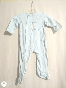9 mo. Little Me boy thank heaven for little boys blue long sleeve sleeper - Picture 1 of 4