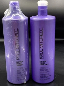 Paul Mitchell Platinum Blonde Shampoo and Conditioner 1 liter 33.8 OZ NEW - Picture 1 of 4