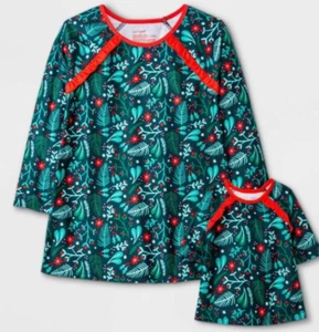 Nuevo con etiquetas Vestido de Noche Mujer Pequeña Muñeca Y Yo Gato y Jack Verde Festivo Floral, 3T - Imagen 1 de 10