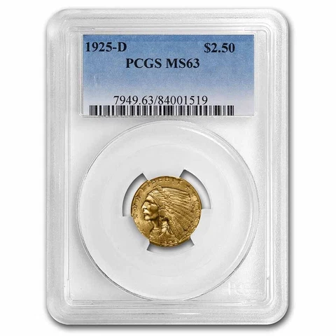 1925-D $2.50 Indian Gold Quarter Eagle MS-63 PCGS - SKU#178867 Cover