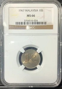 MALAYSIA 1967 10CENTS NGC MS66. - Picture 1 of 4