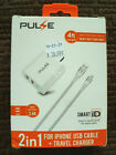 Nib Pulse 2 In 1 Iphone Usb Cable + Travel Charger, 4 Feet, 2usb, Max Output2.4a