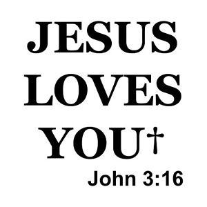 Jesus Loves You Sticker - Religious John 3:16 Decal - Choose Color Size