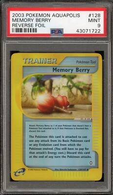 Pokemon Memory Berry Aquapolis Reverse Holo #128 PSA 9 Mint - Image 1 of 2
