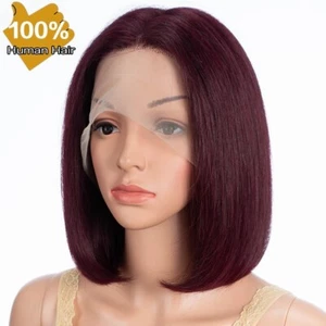 Joedir Hair Bob Perücke Echthaar 10" BB WH UPG T-Lace STW In 99J BRANDNEU - Bild 1 von 5