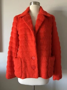 NWT $768 NANETTE LEPORE RED ABRA CADABRA FUZZY ALPACA WOOL COAT SIZE XS SOLD OUT - Picture 1 of 7
