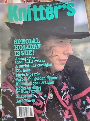 KNITTER'S MAGAZINE Winter 1988 15 Special Holiday Issue, Christmas Cardigan  - Image 1 of 4