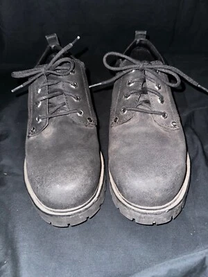 Zapatos informales Skechers Oxford de trabajo de cuero negro para hombre talla 13 con cordones 7111 Foto 1 de 4