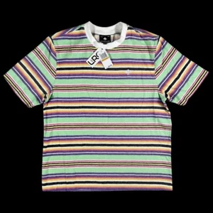 Y2K Lifted Research Group LRG Shirt Mens Size SMALL Striped Short Sleeve NWT $45 - Picture 1 of 9