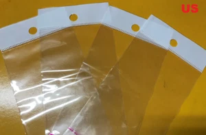100 bolsas de embalaje adhesivas auto-sellado de plástico transparente bolsa de polietileno con orificio colgante EE. UU. - Imagen 1 de 24