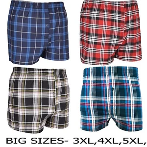3,6,9,12, X BIG SIZES Men Button Fly Woven Boxer Shorts Cotton Rich - Picture 1 of 1