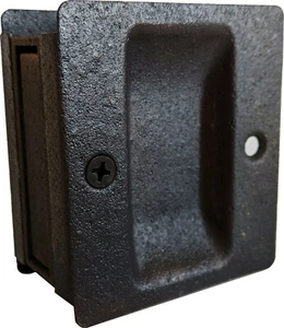 Rustic Oil Rubbed Bronze Sandcast Style Pocket Door Passage Lock - Picture 1 of 1