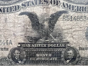 1899 $1 Silver Certificate Horse Blanket Black Eagle Low Grade and Affordable HI - Picture 1 of 3