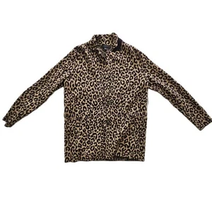 Ann Taylor Large Womens Cheetah Print Buttoned Cardigan Cotton Polyester Blend - Picture 1 of 4