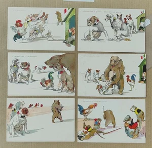 SATIRICA WW1-CANI DOGS-LOTTO 6 CARTOLINE-C95-191 - Picture 1 of 1