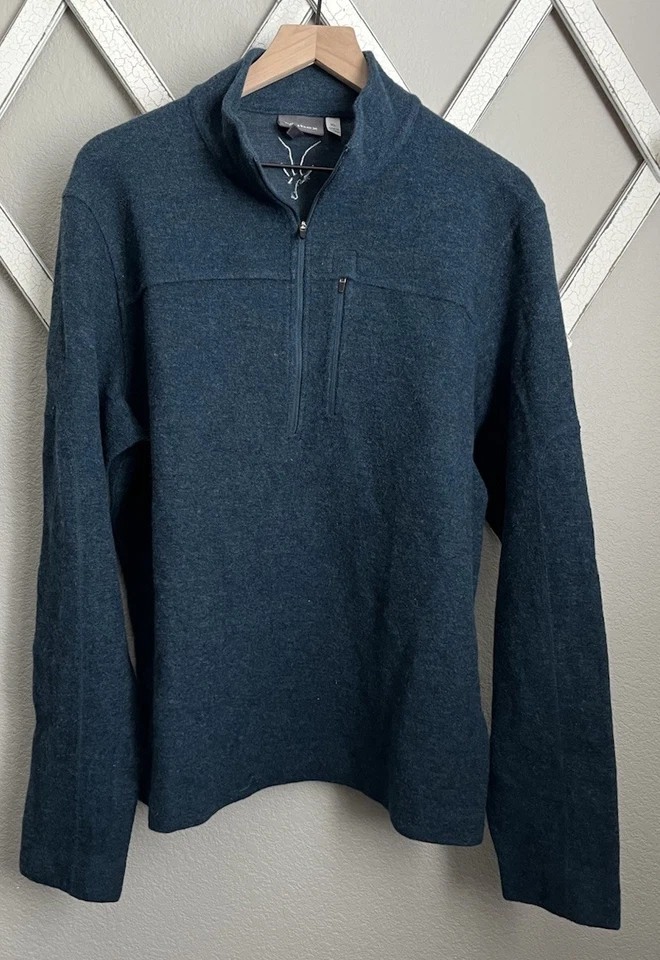 Ibex Men's XL 1/2 Zip Merino Wool Blend Pullover - Blue - Image 1 of 4