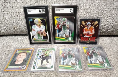 Bo Nix 7 Card Rookie Lot, includes 2 SGC graded cards - Image 1 of 4