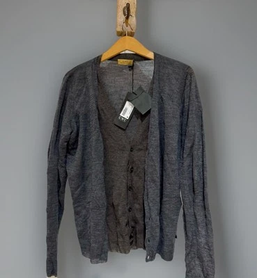 NWT CNC Costume National Maglia Grey Double Layer Wool Blend Cardigan Size IT 48 - Image 1 of 4