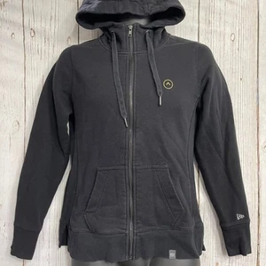 New Era Women Hoodie Size S Black Full Zip Long Sleeve Athleisure Cotton BLEMISH - Picture 1 of 7