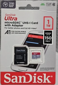 Carte SanDisk 1 To Ultra microSDXC UHS-I avec adaptateur - Mémoire carte micro SD - Photo 1 sur 2