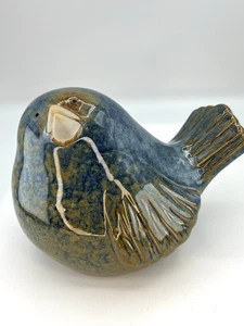 Pottery Sitting Bird Figure Garden Decoration Pudgy Puffy Ceramic 5x6” Whimsical - Picture 1 of 8